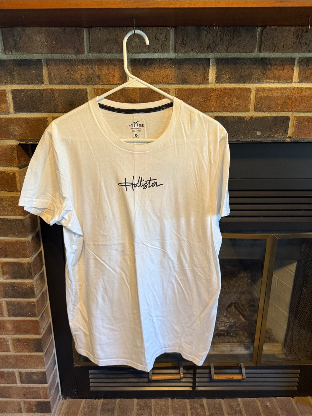 Hollister White Short Sleeve Logo Crew Tee